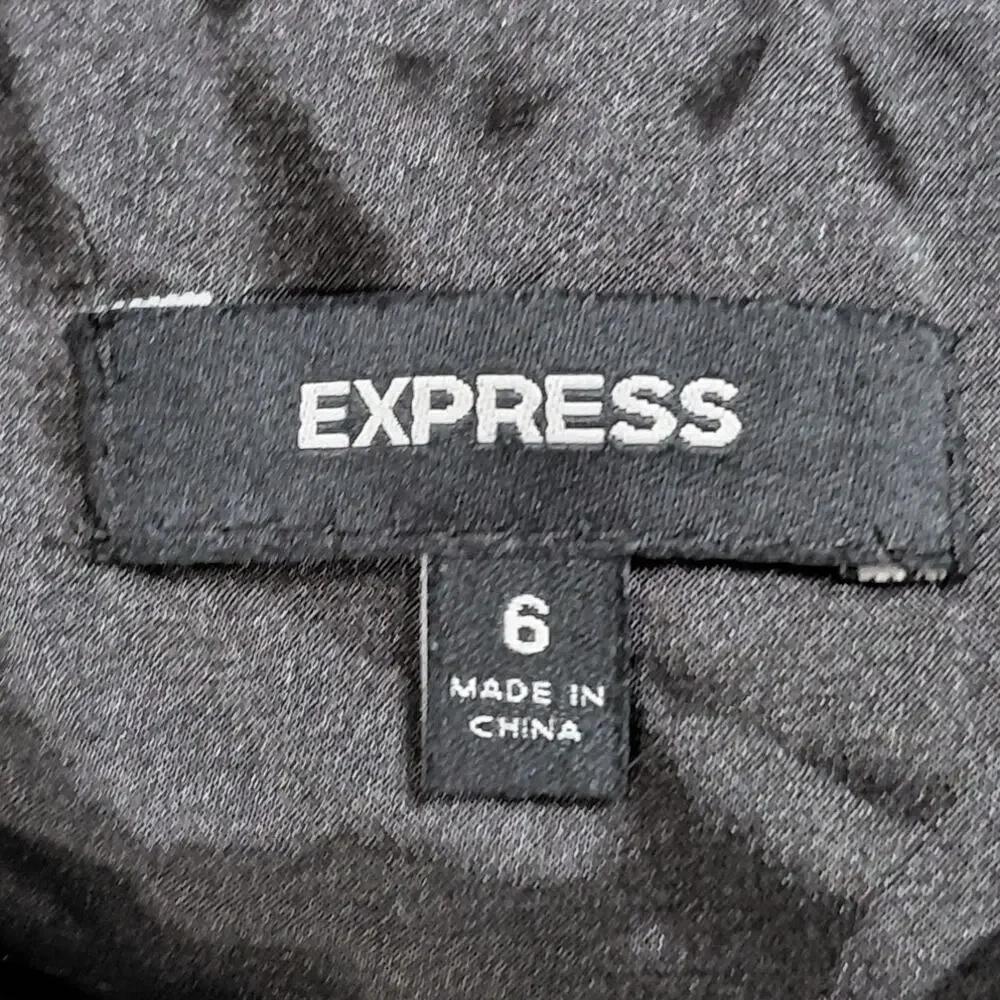 Express Silk Blend Black Short Lined Dress Women Size 6